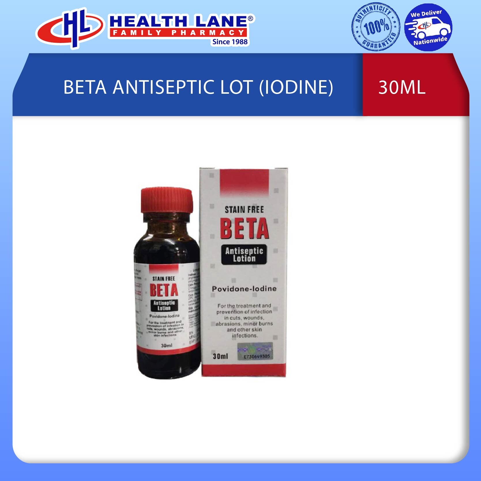 BETA ANTISEPTIC LOT (IODINE) 30ML 